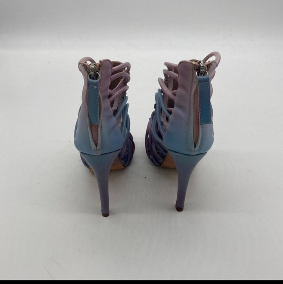 *RARE Size 4* YDN Multi-Color Peep Toe Heels - Picture 4 of 7